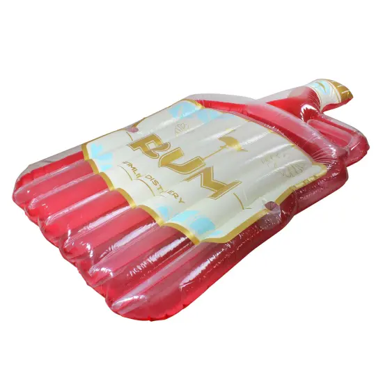 Swim Central Inflatable Red Rum Bottle Island Lounger Swimming Pool Float, 105-Inch {6}