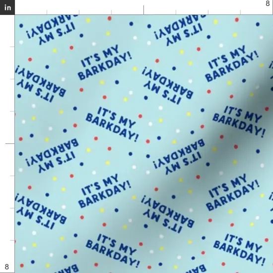 Various Fabrics by the Yard or Fat Quarter Small Scale Blue Dog Cute Confetti Birthday Custom Printed Fabric by Spoonflower {4}