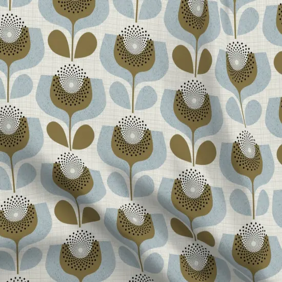 Various Fabrics by the Yard or Fat Quarter Neutral Botanical Geometric Flowers 70S Inspired Shapes Custom Printed Fabric by Spoonflower {5}