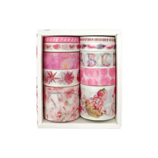 Wrapables Decorative Washi Tape Box Set (10 Rolls) Happy Pink {1}
