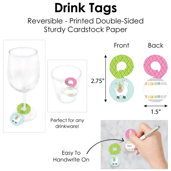 Big Dot of Happiness Whole Llama Fun - Llama Fiesta Baby Shower or Birthday Party Paper Charger & Table Decorations Chargerific Kit for 8 {7}