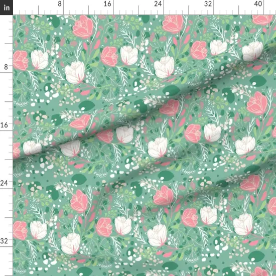 Various Fabrics by the Yard or Fat Quarter Abstract Garden Pond Fairy Lily Pad Whimsical Nature Floral Custom Printed Fabric by Spoonflower {1}