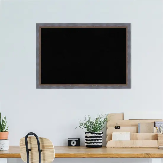 Two Tone Wood Framed Corkboard, Black Cork Two Tone Blue Copper {6}