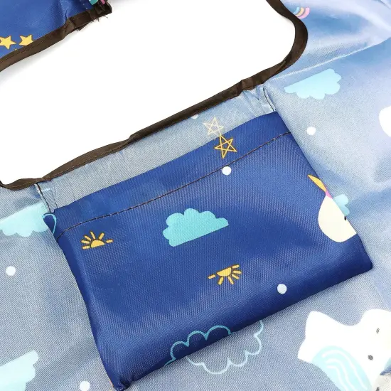 Wrapables Large & Small Foldable Tote Nylon Reusable Grocery Bags, Set of 2 Unicorns & Rainbows {4}