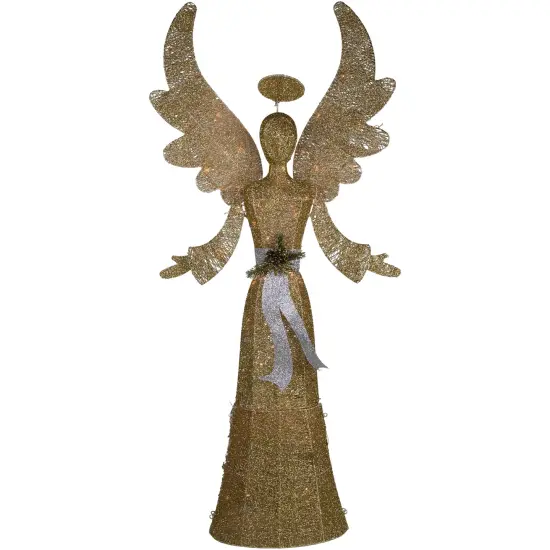 Northlight Lighted Golden Angel Christmas Decoration - 68" - Clear Lights {1}