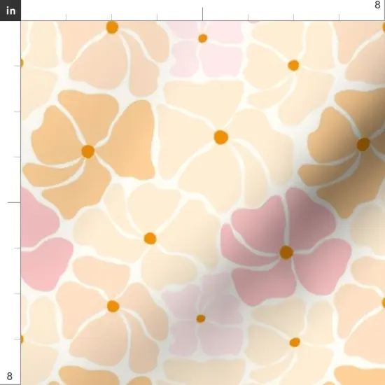 Various Fabrics by the Yard or Fat Quarter Retro Floral Pink Yellow Orange Pastel Flowers Custom Printed Fabric by Spoonflower {4}