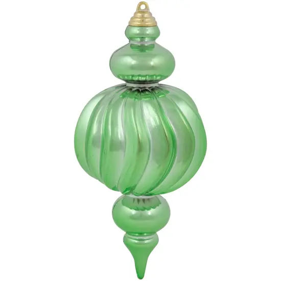 Northlight Commercial Size Shatterproof 2-Finish Finial Christmas Ornaments - Green -10" - 4ct {6}