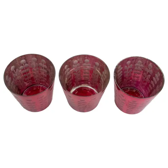 Napa Home & Garden Set of 3 Purple Glass Votive Candle Holders 4" {3}