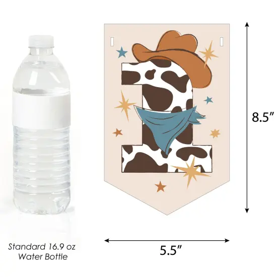 Big Dot of Happiness My First Rodeo - Little Cowboy 1st Birthday Party Bunting Banner - Party Decorations - Happy 1st Birthday {3}