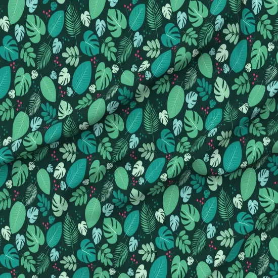 Various Fabrics by the Yard or Fat Quarter Green Leaves Floral Nature Garden Exotic Jungle Botanical Medium Scale Custom Printed Fabric by Spoonflower {6}
