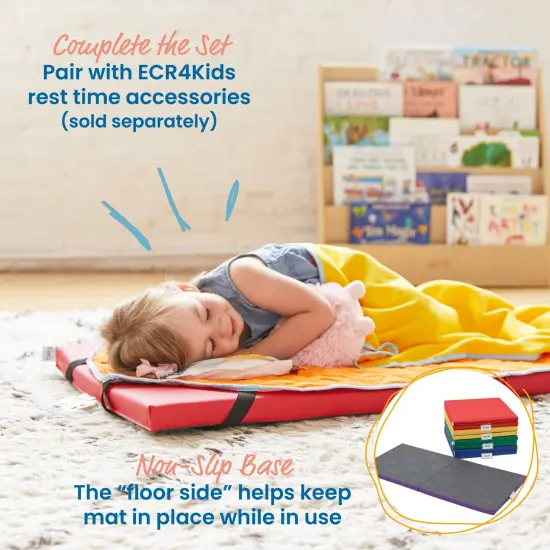 SoftZone Folding Rainbow Rest Mats, Classroom Furniture, 5-Piece Assorted {5}