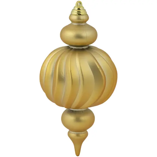Northlight Commercial Size Shatterproof 2-Finish Finial Christmas Ornaments - Gold -10" - 4ct {6}