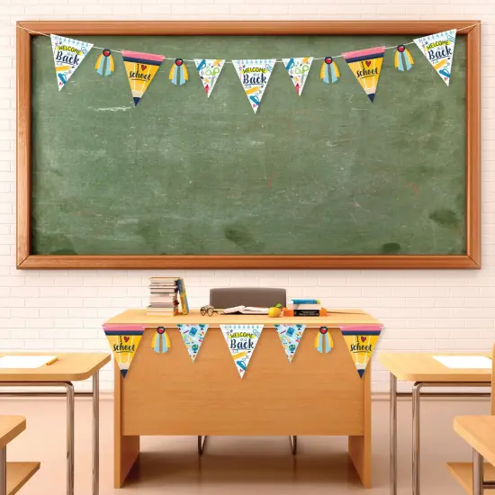Big Dot of Happiness Back to School - DIY First Day of School Classroom Pennant Garland Decoration - Triangle Banner - 30 Pieces {3}