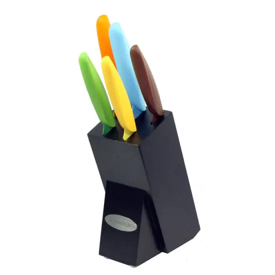 Oceanstar 6-Piece Non-Stick Coating knife set with Block Multicolor {1}
