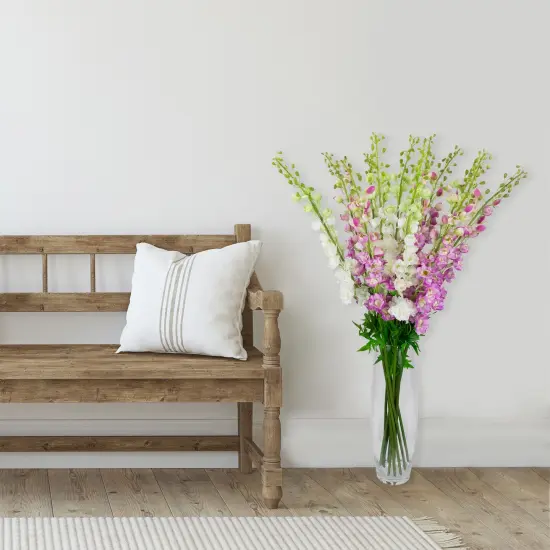 Northlight Real Touch&trade; Magenta Pink Delphinium Artificial Floral Stems, Set of 6 - 40" {3}