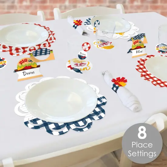 Big Dot of Happiness Fire Up the Grill - Summer BBQ Picnic Party Paper Charger and Table Decorations - Chargerific Kit - Place Setting for 8 {3}