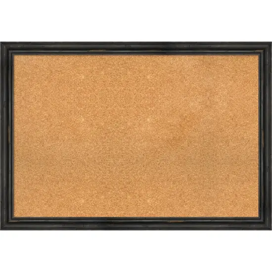 Rustic Pine Narrow Wood Framed Corkboard, Natural Cork Rustic Pine Black {1}
