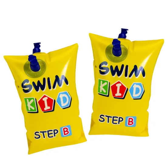 Pool Central 10-Inch Inflatable Yellow Swim Kid Step B Arm Floats - Set of 2 {1}