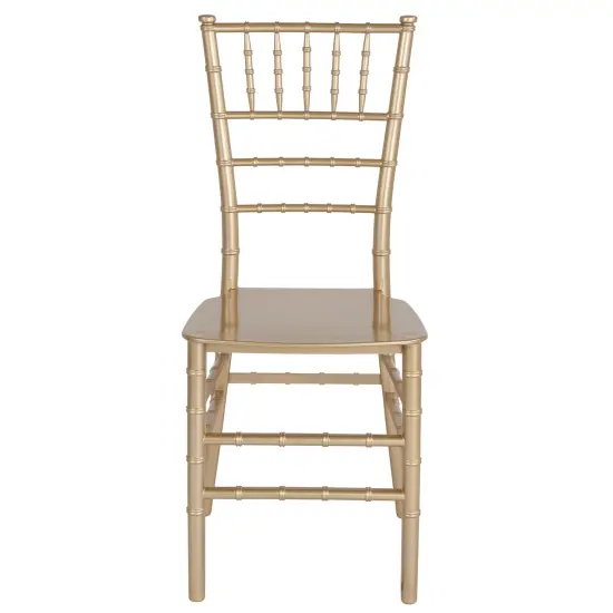 Emma and Oliver Resin Stacking Dining Chiavari Chair Gold {3}