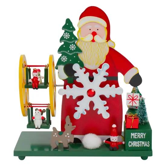 Northlight Santa Claus Wonderland Christmas Musical Decoration - 9.5" - Red and Green {1}