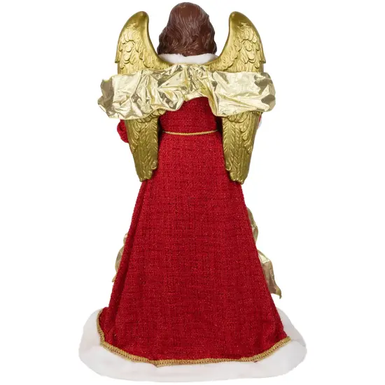 Northlight Commercial Size Angel Christmas Tree Topper with Wreath - 3' - Red and Green - Unlit {6}