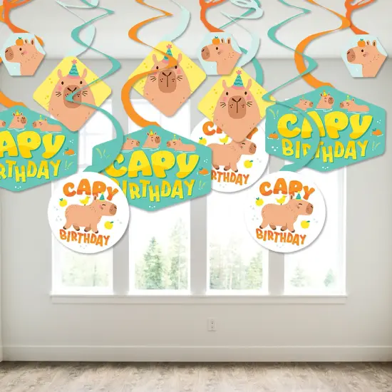 Big Dot of Happiness Capy Birthday - Capybara Party Hanging Decor - Party Decoration Swirls - Set of 40 {4}