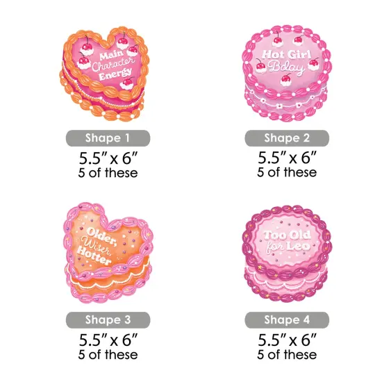 Big Dot of Happiness Hot Girl Bday - Decorations DIY Vintage Cake Birthday Party Essentials - Set of 20 {4}