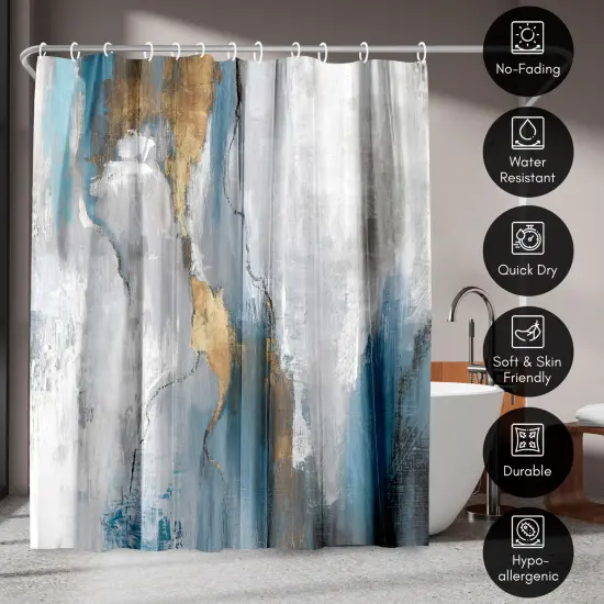 Americanflat 71" x 74" Shower Curtain, Revolving Motion Ii by PI Creative Art {4}