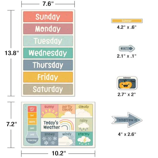 Carson Dellosa We Belong 137 pc Set Wall Calendar, Monthly Headers, Holidays, Birthdays, Number Cover Ups, Seasons, Days of the Week Chart, Boho Decor for Bulletin Board and Classroom Decorations {4}