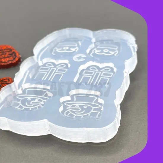 Christmas Variety Studs Silicone Mold, Bits Mold (B14) {3}