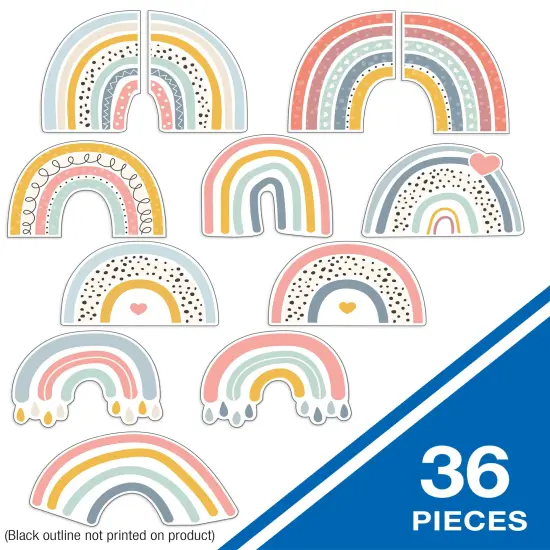 Carson Dellosa We Belong 36-Piece Rainbow Cutouts, Pastel Summer and Spring Decorations for Classroom, Party, Baby Shower, Bulletin Board, and Boho Decor {2}