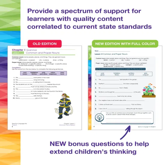 Spectrum Language Arts 5th Grade Workbook, ELA Books for Kids Ages 10-11 Covering Parts of Speech, Vocabulary, English Grammar, Sentence Structure, and More, Classroom or Homeschool Curriculum {3}