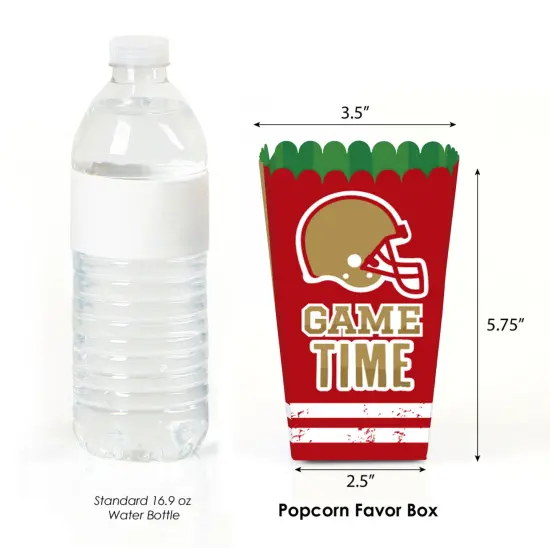 Big Dot of Happiness The Big Game - Red and Gold - Football Party Favor Popcorn Treat Boxes - Set of 12 {3}