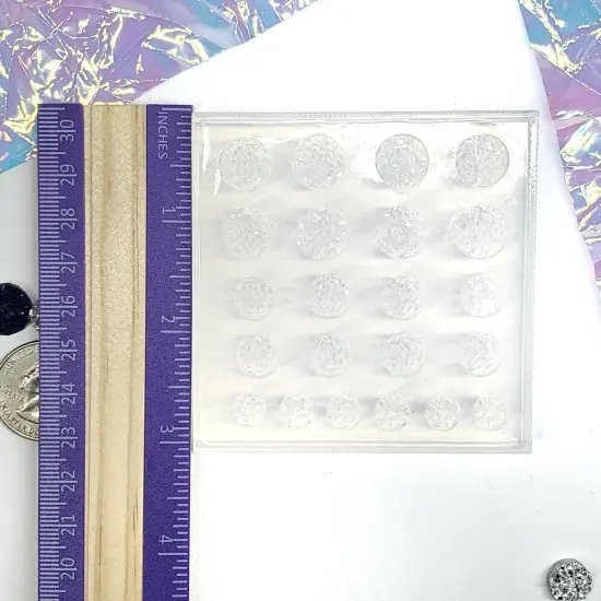 Variety Size Chunky Druzy Cabochon Silicone Mold | 8mm 10mm and 12mm Druzy Earrings Mold(B1) {2}