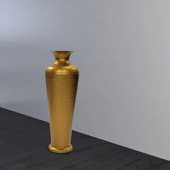 Decorative Modern Gold Metal Hammered Floor Vase - Elegant 23-Inch-Tall Trumpet Shape for Entryway, Living Room, or Dining Room Perfect for Home Decor, Interior Design, Flower Arrangement Display {6}