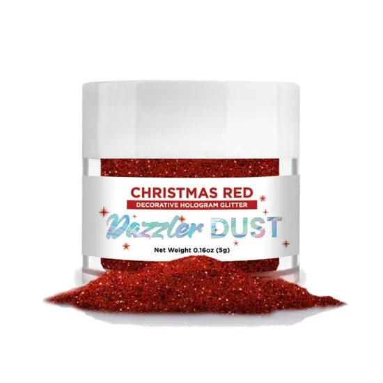 Bakell - Christmas Red Dazzler Dust (5g, 1x Jar) Non-Toxic Decorating Glitter for Arts and Crafts {5}