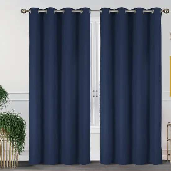 55'' X 84'' Solid Thermal Blackout Panels- 2 Pack (15 Colors) Navy {1}