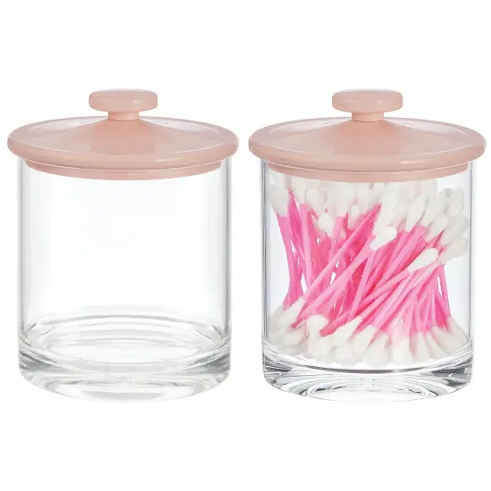 mDesign Round Acrylic Apothecary Canister Jars - 2 Pack {1}