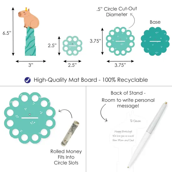Big Dot of Happiness Capy Birthday - DIY Capybara Party Money Holder Gift - Cash Cake {4}