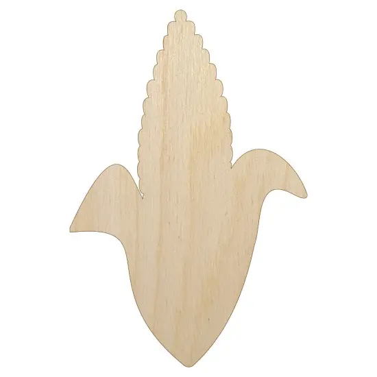 Corn on the Cob Solid Unfinished Wood Shape Piece Cutout for DIY Craft Projects {1}