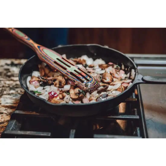 Lehman's Cast Iron Skillet - Nitrogen Hardened Cookware, Tough but Lightweight, No Need to Season, Silicone Safety Handle Included {3}