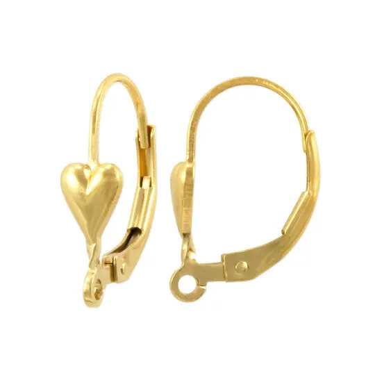 JewelrySupply Gold Filled Lever Back with Heart 18mm (Pair) {1}