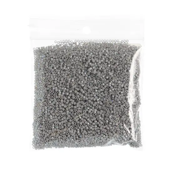 Miyuki Delica 50g Opaque Glass Beads, 11/0 Grey Ghost AB DB1579 {2}