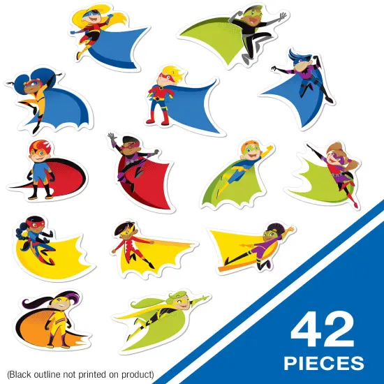 Carson Dellosa 42-Piece Colorful Super Hero Cutouts, Superheroes for Superhero Party Decorations, Posterboard, Bulletin Board, Super Heroes Classroom Decor {2}