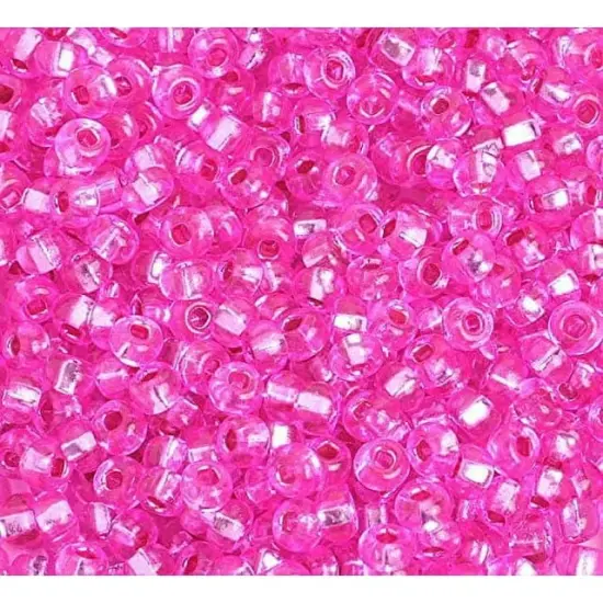 John Bead 6/0 Silver Lined Czech Glass Seed Beads, 500g Dyed Fuchsia {1}
