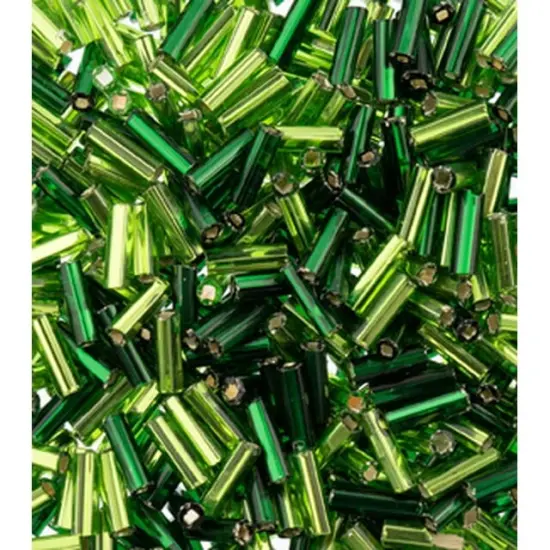 John Bead Size 3 Mixed Czech Glass Bugle Beads, 500g Spring Fling {1}