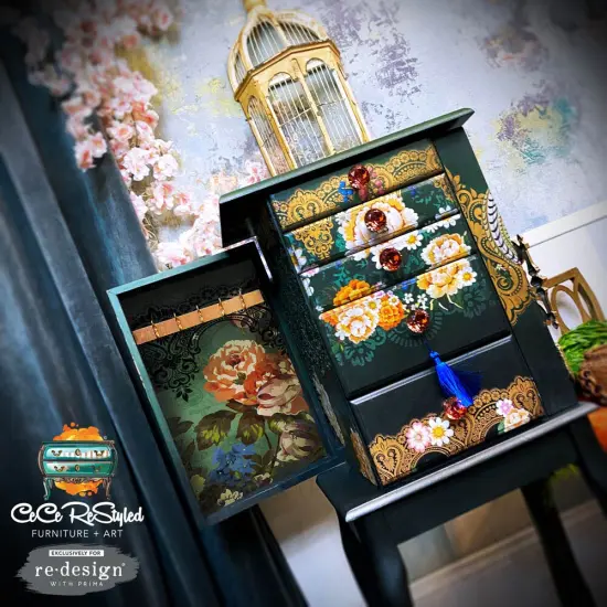 Redesign With Prima Decor Transfers - Cece Pheasants & Peonies - total sheet size 24"x 35" , cut into 2 sheets 655350657130 {3}