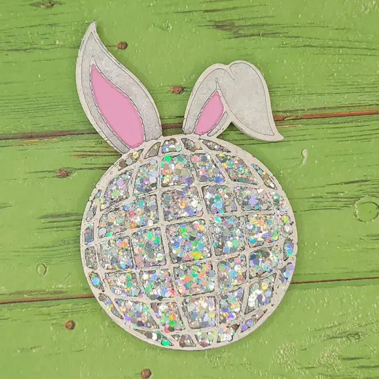 Disco Ball with Bunny Ears Silicone Freshie Mold {3}