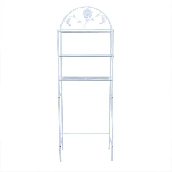 Kitcheniva 3-Tier Metal Bathroom Toilet Storage Rack Organizer White {6}