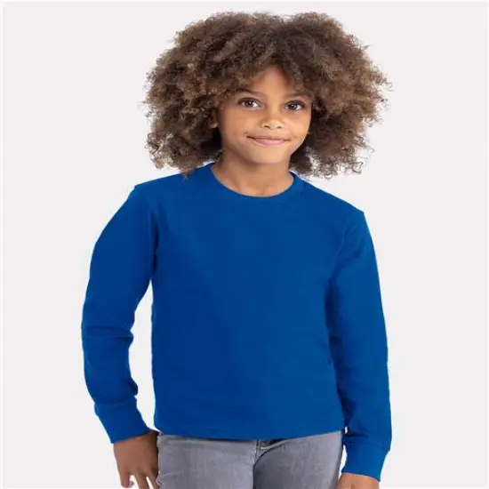 Next Level&reg; Youth Cotton Long Sleeve T-Shirt Royal {1}